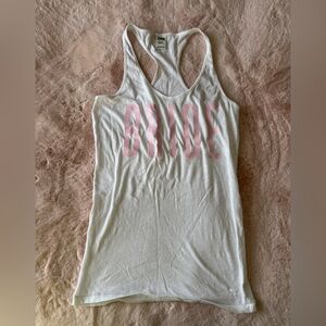 Victoria's Secret PINK White Racerback “Bride” Tank Top